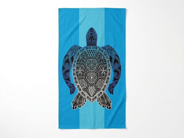 Szybkoschnący ręcznik plażowy XXL SHELL GEM niebieski 150 x 210 cm, 100% mikrofibra