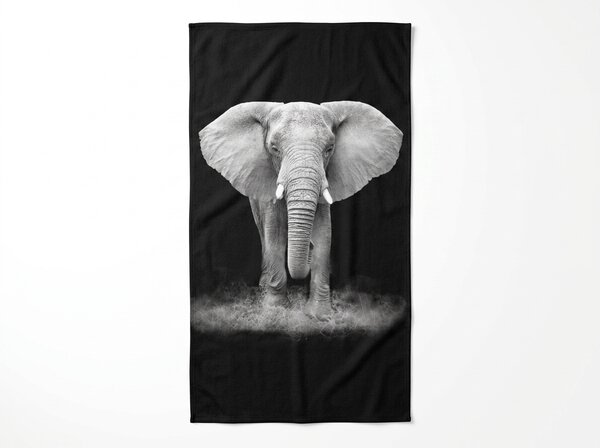 Ręcznik plażowy XXL szybkoschnący ELEPHOS czarno-szary 150 x 210 cm, 100% mikrofibra
