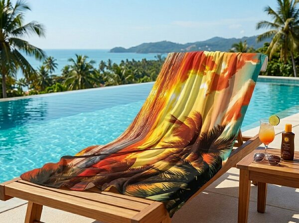 Szybkoschnący ręcznik plażowy XXL AURORIA kolorowy 150 x 210 cm, 100% mikrofibra