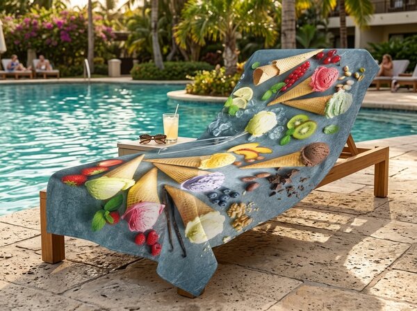 Ręcznik plażowy XXL szybkoschnący GELATTO kolorowy 150 x 210 cm, 100% mikrofibra