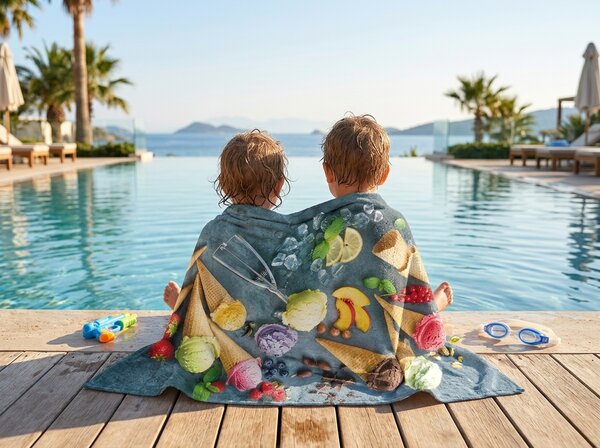 Ręcznik plażowy XXL szybkoschnący GELATTO kolorowy 150 x 210 cm, 100% mikrofibra