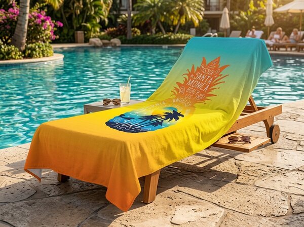 Ręcznik plażowy XXL szybkoschnący ANANARA kolorowy 150 x 210 cm, 100% mikrofibra