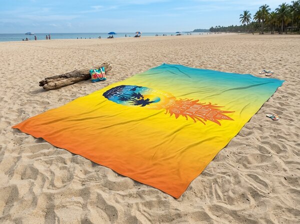 Ręcznik plażowy XXL szybkoschnący ANANARA kolorowy 150 x 210 cm, 100% mikrofibra