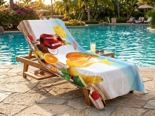 Szybkoschnący XXL ręcznik plażowy DRINKOZA kolorowy 150 x 210 cm, 100% mikrofibra