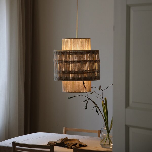 Lampa Wisząca Markslöjd, Ano, ściemnialny, beżowy, salon, tkanina | tekstylia
