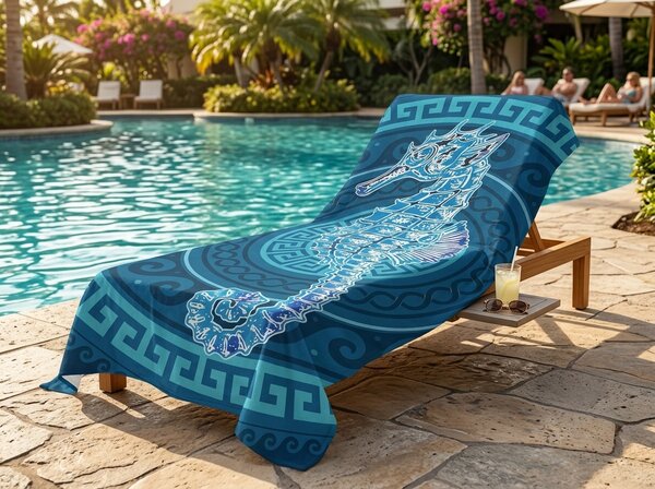 Szybkoschnący XXL ręcznik plażowy HIPPORA niebieski 150 x 210 cm, 100% mikrofibra