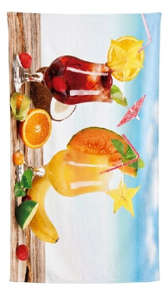 Szybkoschnący XXL ręcznik plażowy DRINKOZA kolorowy 150 x 210 cm, 100% mikrofibra