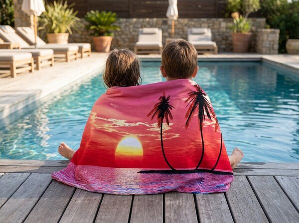 Szybkoschnący XXL ręcznik plażowy SERENA kolorowy 150 x 210 cm, 100% mikrofibra