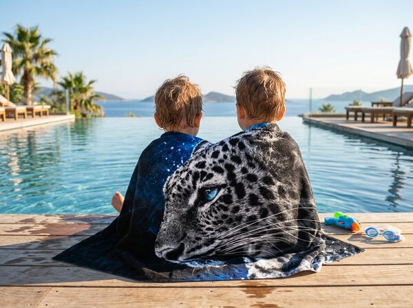 Szybkoschnący XXL ręcznik plażowy LEORIX kolorowy 150 x 210 cm, 100% mikrofibra