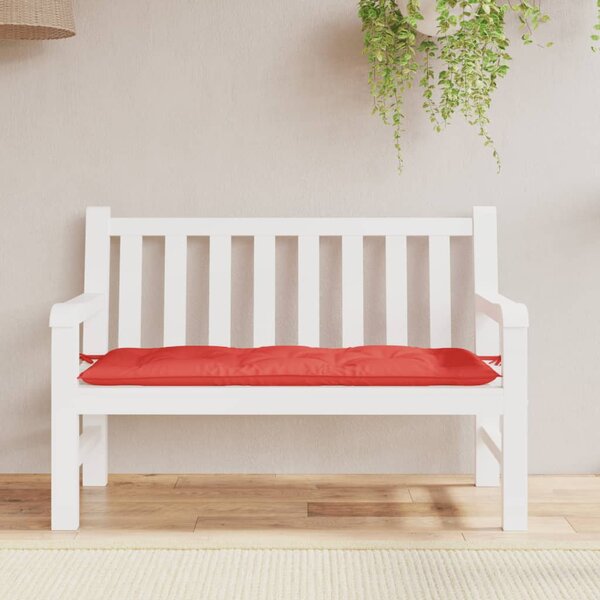 Poduszka na ławkę ogrodową, czerwona, 120x50x7 cm, tkanina