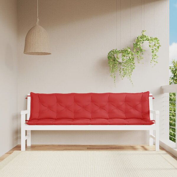 Poduszki na ławkę ogrodową, 2 szt., czerwona, tkanina Oxford
