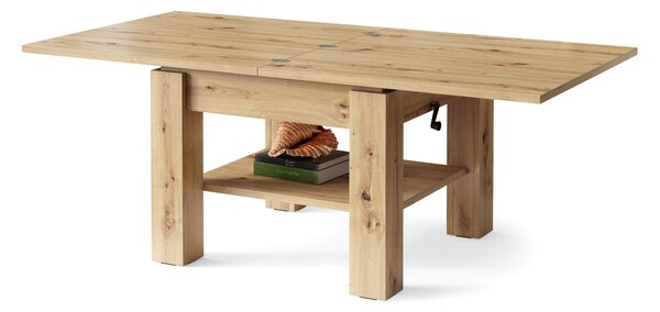 CLEO Dąb Artisan - ŁAWA STOLIK Z ROZKŁADANYM I PODNOSZONYM BLATEM ŁAWOSTÓŁ