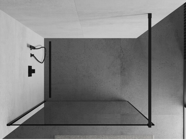 Mexen Kioto ścianka prysznicowa Walk-in 80 x 200 cm, czarna ramka 8 mm, czarna - 800-080-101-70-70