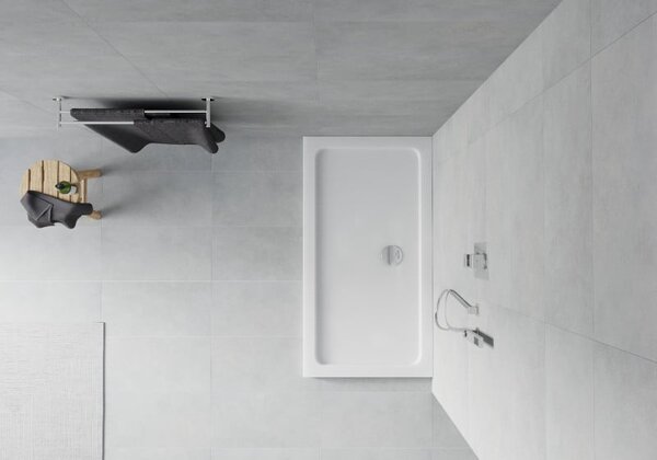 Mexen Flat brodzik prostokątny slim 120 x 70 cm, biały, syfon chrom - 40107012