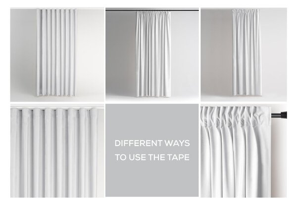 Biała aksamitna zasłona częściowo zaciemniająca (dimout) 140x245 cm Pleat – Restilo