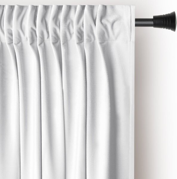 Biała aksamitna zasłona częściowo zaciemniająca (dimout) 140x245 cm Pleat – Restilo