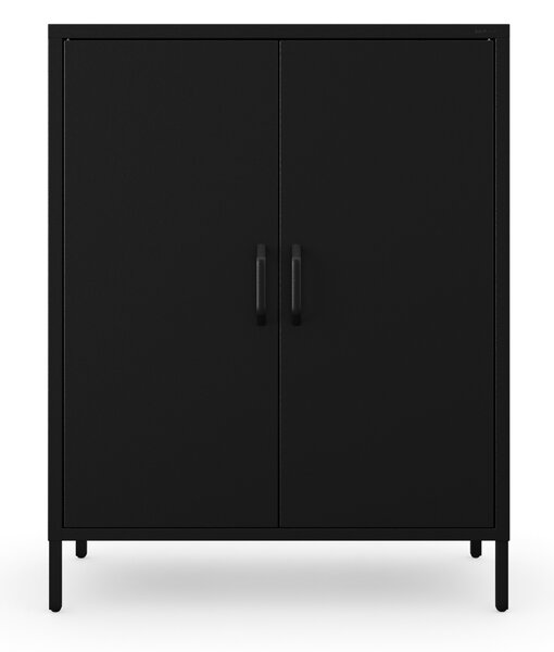 Czarna szafka z półkami na nóżkach metalowa VITO Modern 800 x 1015 x 400 mm