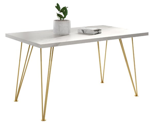Stół glamour rozkładany prostokątny 120-220 cm ze złotymi nogami MHS1-53