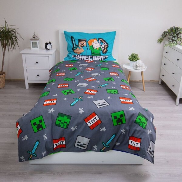 Bawełniana pościel dziecięca jednoosobowa 140x200 cm Minecraft "We got this" – Jerry Fabrics