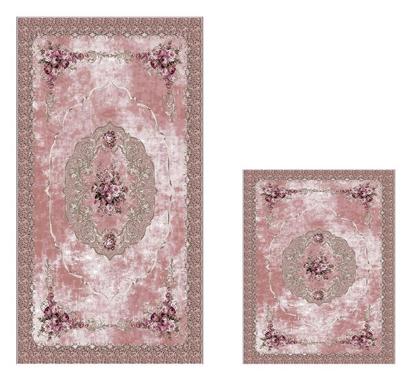 Różowe dywaniki łazienkowe zestaw 2 szt. 60x100 cm – Foutastic