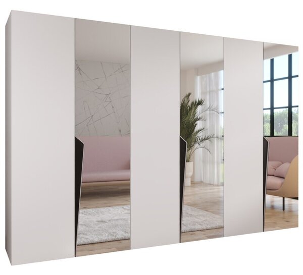 Szafa uchylna otwierana Piano 2 300 (3x100) wys. 202 cm biaÅy + u. czarny