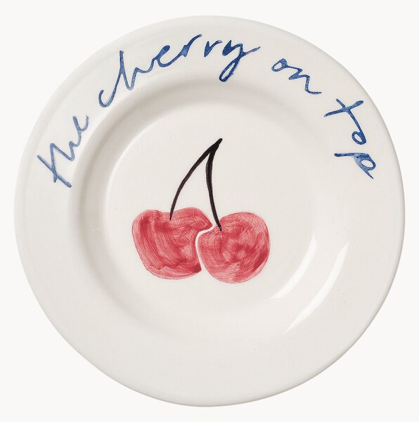 Ręcznie malowany talerz deserowy Cherry