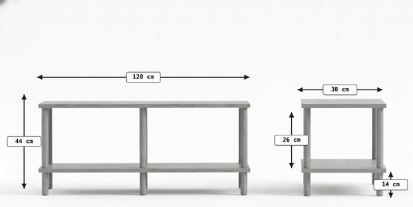 Stolik RTV SOLE 120 cm, antracyt
