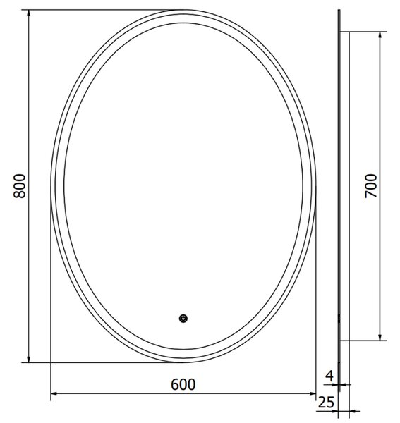 Mexen Elz lustro łazienkowe podświetlane 60 x 80 cm, LED 6000K, antypara - 9802-060-080-611-00