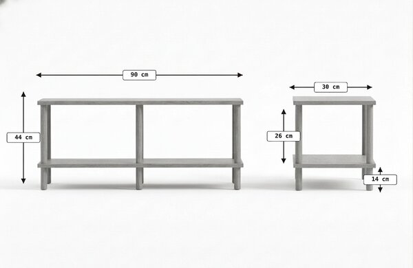 Stolik TV SOLE 90 cm, dąb sonoma
