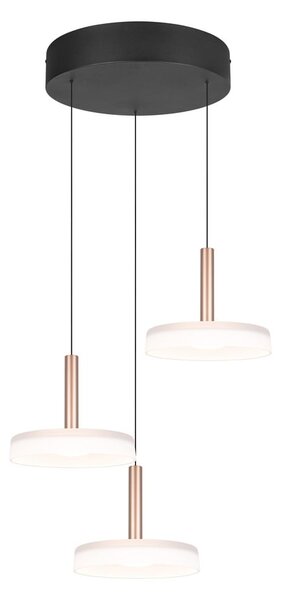 Lampa wisząca LED w czarno-biało-złotym kolorze ze ściemniaczem i szklanym kloszem ø 35 cm Celeste – Trio