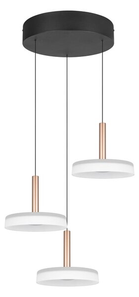 Lampa wisząca LED w czarno-biało-złotym kolorze ze ściemniaczem i szklanym kloszem ø 35 cm Celeste – Trio