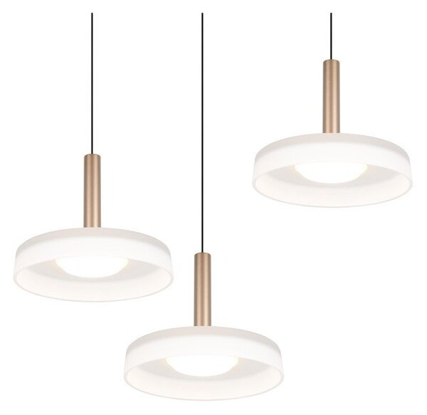 Lampa wisząca LED w czarno-biało-złotym kolorze ze ściemniaczem i szklanym kloszem ø 35 cm Celeste – Trio