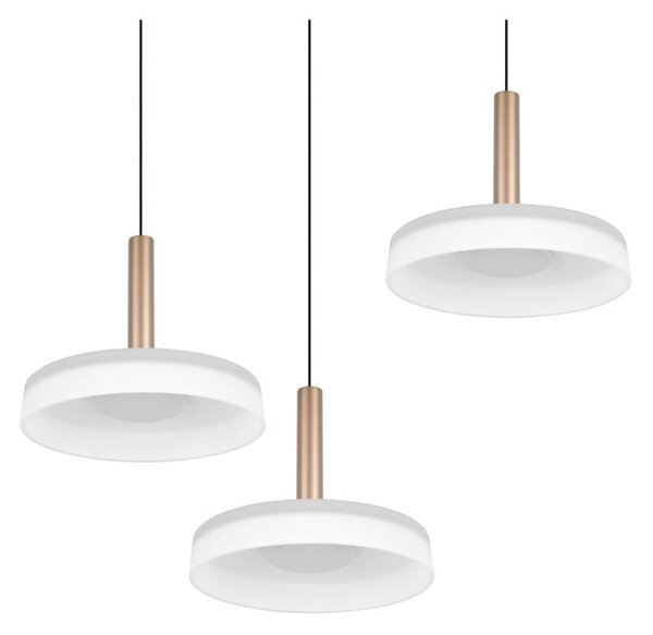 Lampa wisząca LED w czarno-biało-złotym kolorze ze ściemniaczem i szklanym kloszem ø 35 cm Celeste – Trio