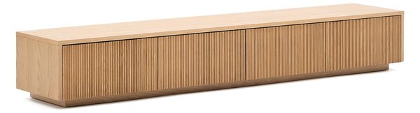 Szafka pod TV w dekorze dębu w naturalnym kolorze 200x30x40 cm Helvine – Kave Home