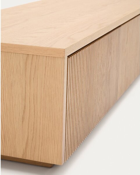 Szafka pod TV w dekorze dębu w naturalnym kolorze 200x30x40 cm Helvine – Kave Home
