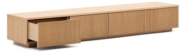 Szafka pod TV w dekorze dębu w naturalnym kolorze 200x30x40 cm Helvine – Kave Home