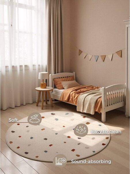 Kremowy dywan dziecięcy ø160 cm Funny Dots – Hanse Home