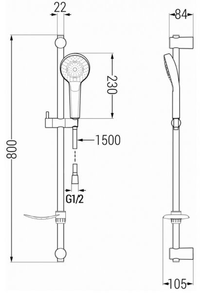 Mexen Pecos DQ40 zestaw wannowy, chrom - 72703DQ40-00