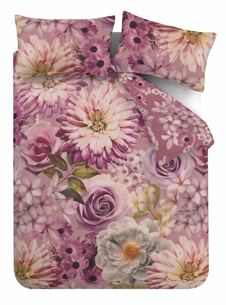 Różowa pościel jednoosobowa 135x200 cm Rosemoor Floral – RHS