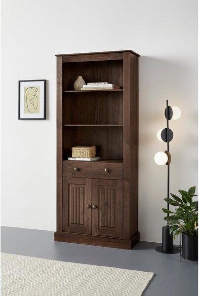 Brązowy regał z litego drewna sosnowego 181x31 cm Mille – Støraa