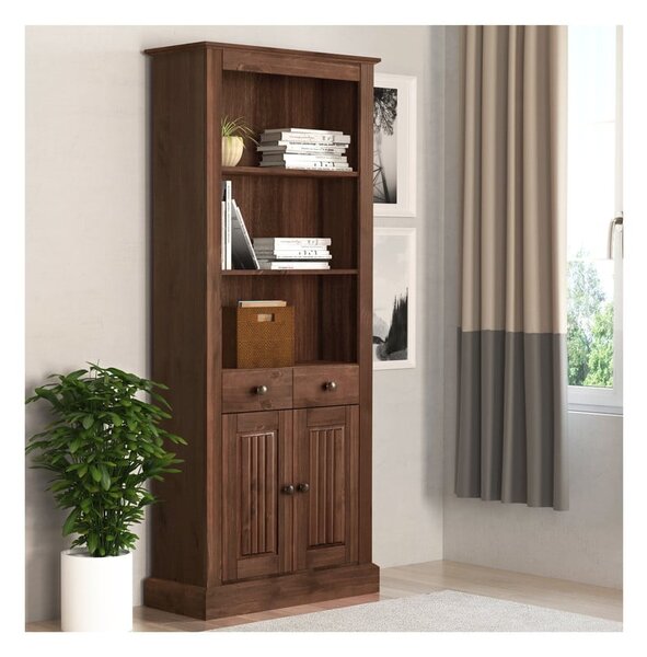 Brązowy regał z litego drewna sosnowego 181x31 cm Mille – Støraa