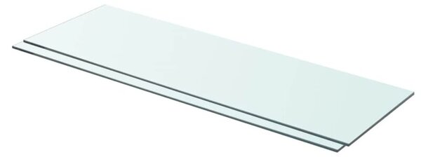 Półki, 2 szt., panel z przezroczystego szkła, 80 x 25 cm