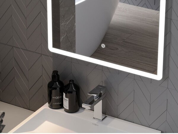 Mexen Navia lustro łazienkowe podświetlane 50 x 70 cm, LED 6000K, antypara - 9803-050-070-611-00