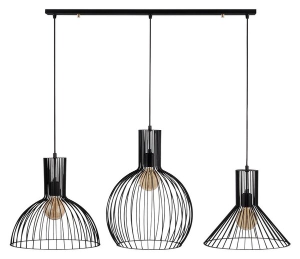 Czarna lampa wisząca z metalowym kloszem Fellini – Opviq lights