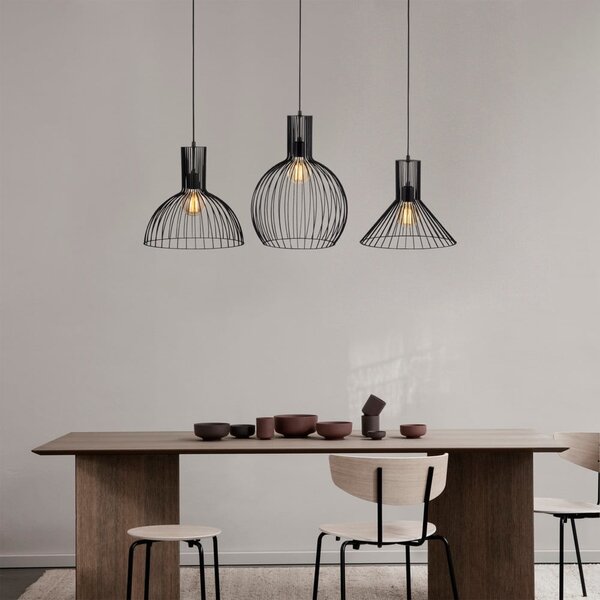 Czarna lampa wisząca z metalowym kloszem Fellini – Opviq lights