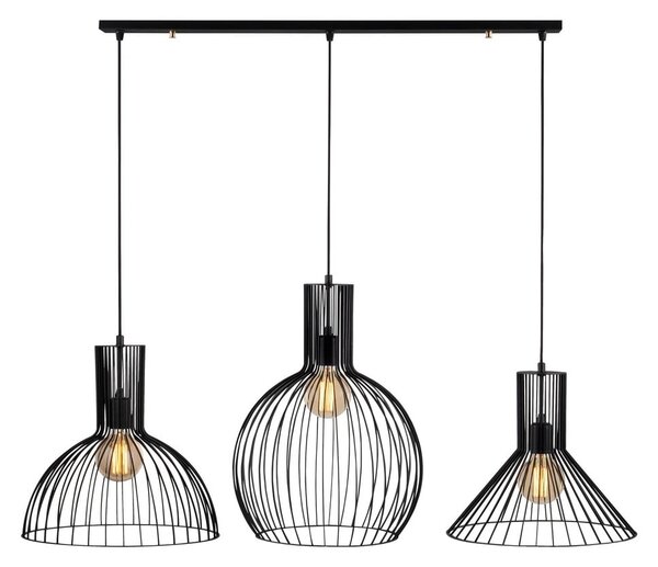 Czarna lampa wisząca z metalowym kloszem Fellini – Opviq lights