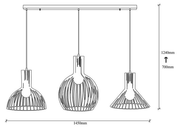 Czarna lampa wisząca z metalowym kloszem Fellini – Opviq lights
