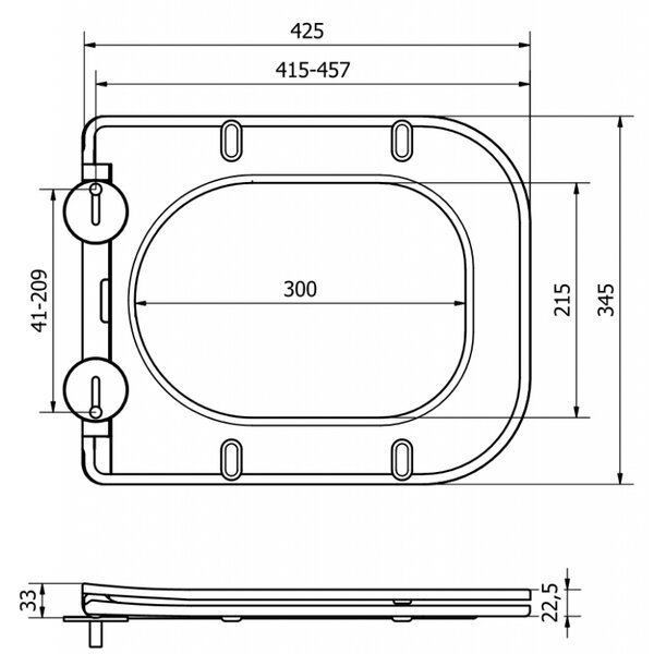 Mexen Teo deska wolnoopadająca slim, duroplast, czarna połysk - 39851085