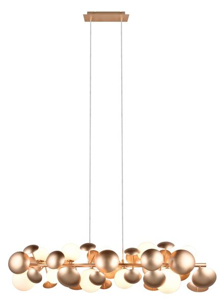 Lampa wisząca w biało-złotym kolorze ze szklanym kloszem Bubble – Trio Select
