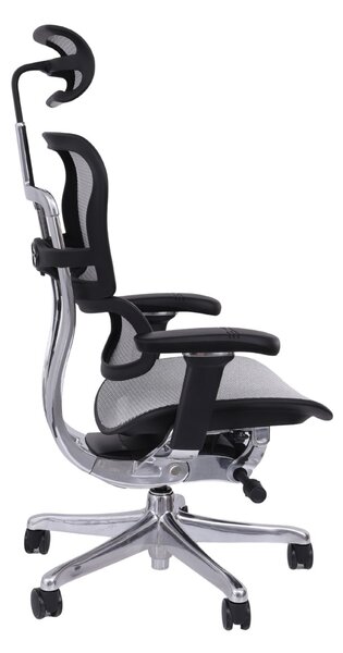 Fotel biurowy Ergohuman 2 Elite BS Grey - szaro-czarny ergonomiczny fotel siatkowy